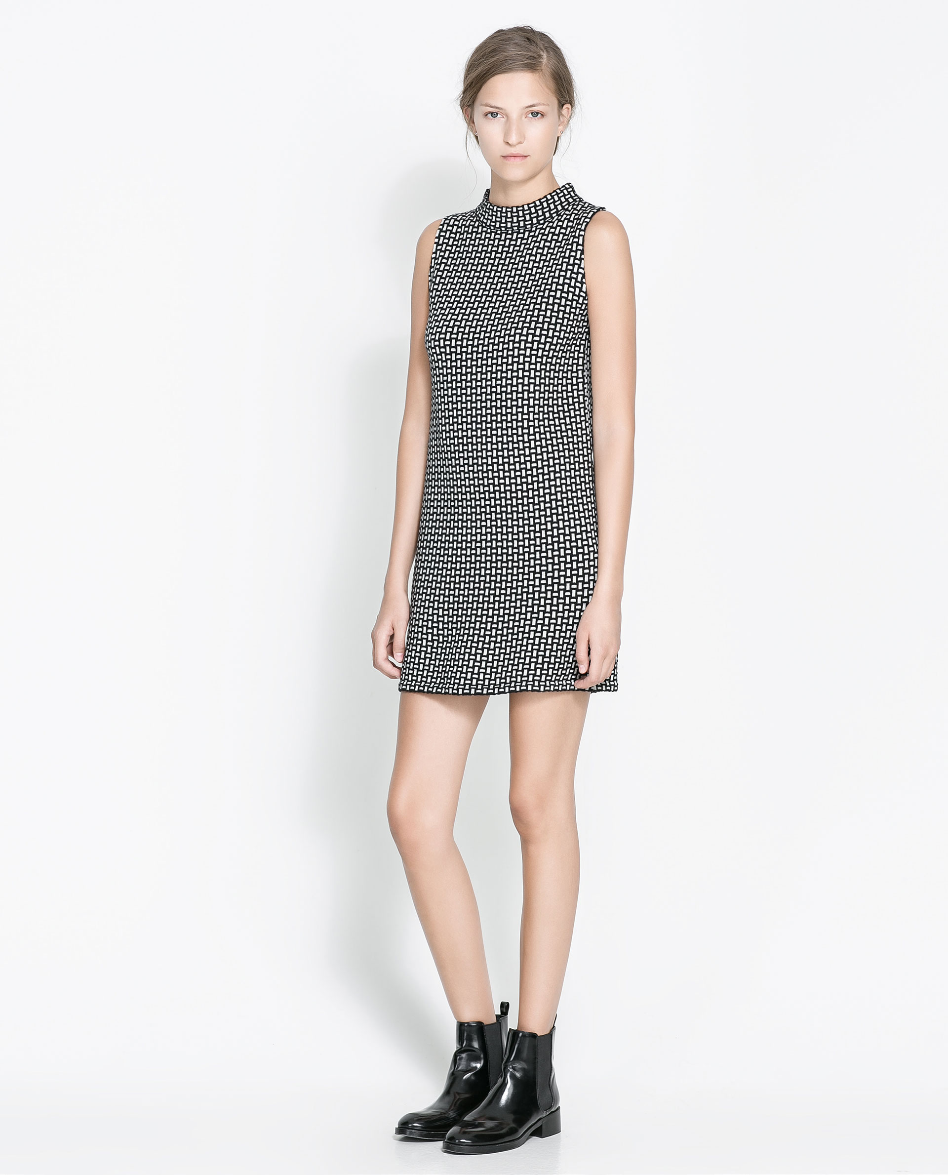 Zara Jacquard Dress in Gray Lyst