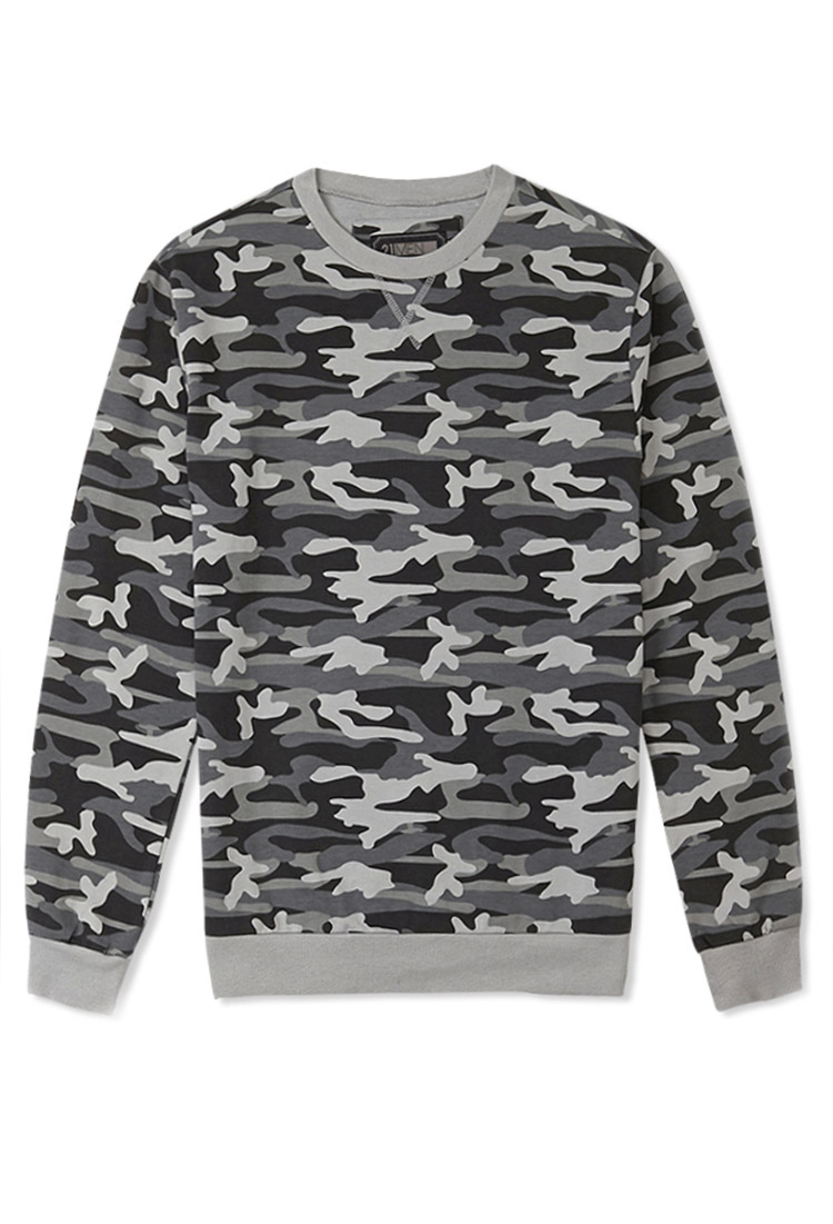 gray camo sweater