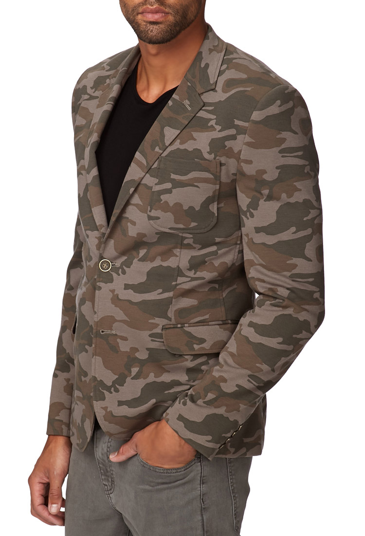 Lyst Forever 21 Knit Camo Blazer in Green for Men