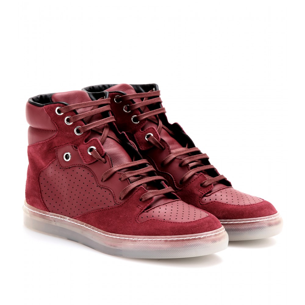 balenciaga high top sneakers red