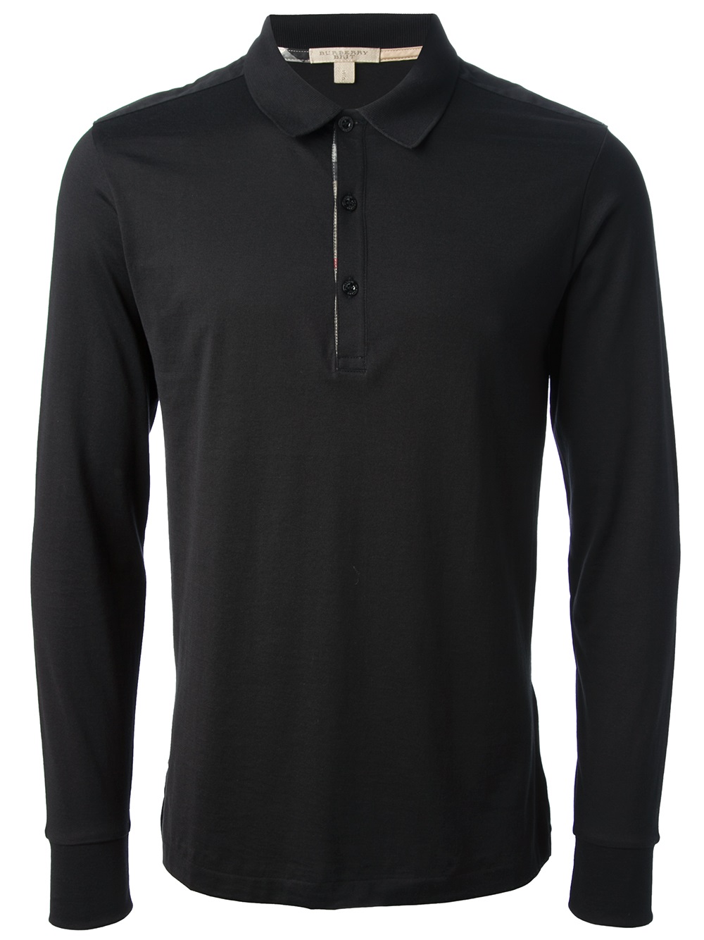 Burberry Brit Long Sleeve Polo Shirt in Black for Men - Lyst