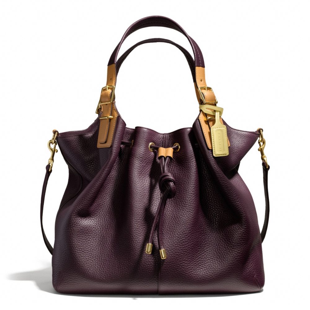 COACH Soft Legacy Drawstring Xl Shoulder Bag in Pebbled Leather in
