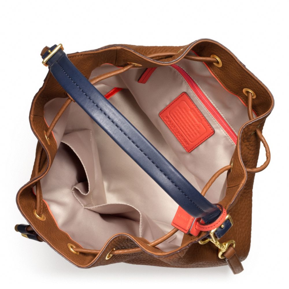 COACH Soft Legacy Dream Pebbled Leather Drawstring Shoulder Bag in