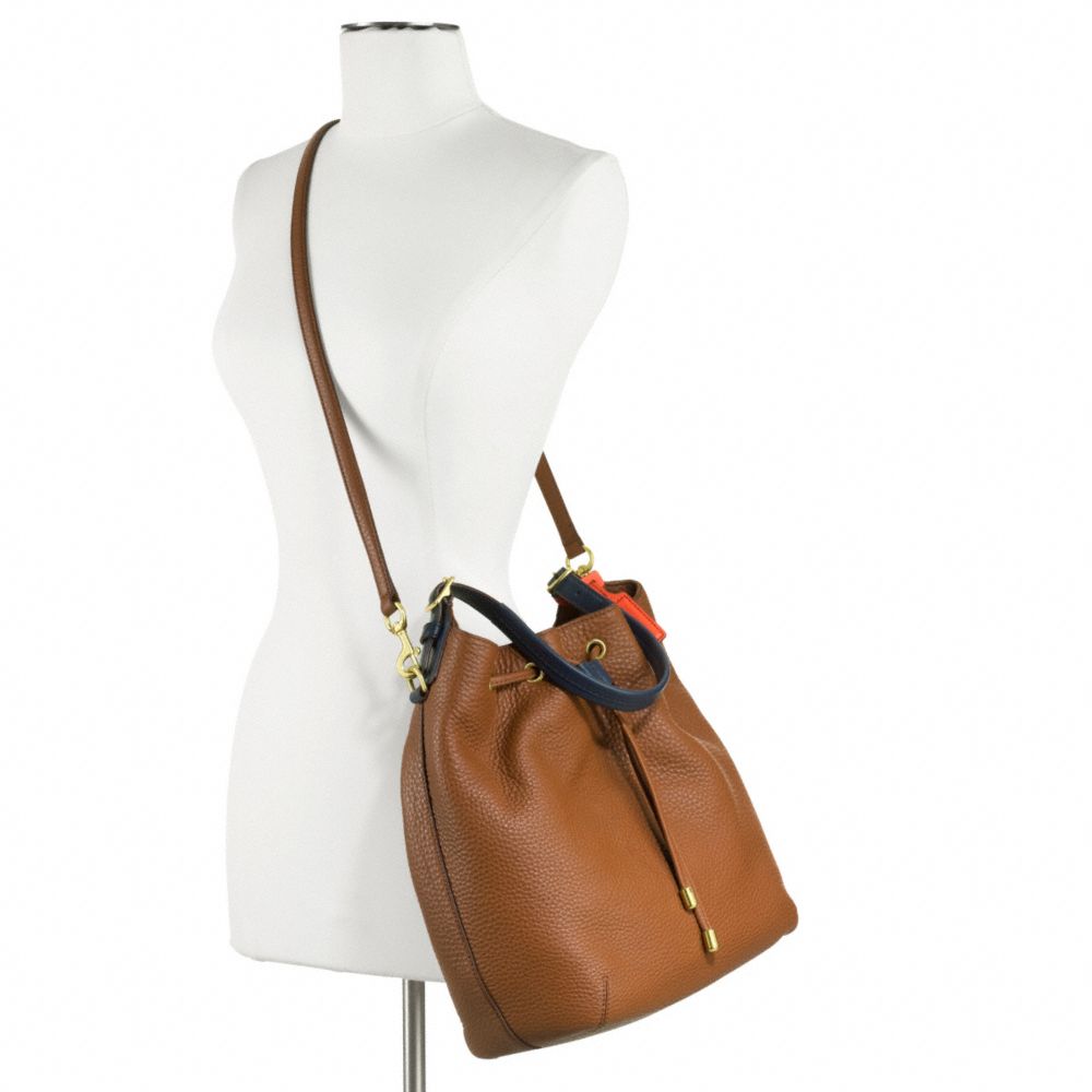 COACH Soft Legacy Dream Pebbled Leather Drawstring Shoulder Bag in