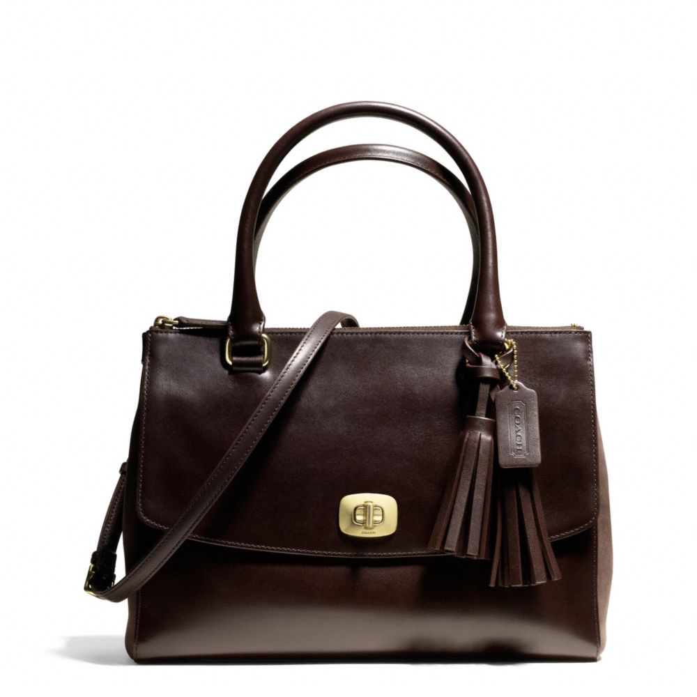 COACH Legacy Pinnacle Harper Triple Zip Satchel in Polished Leather in