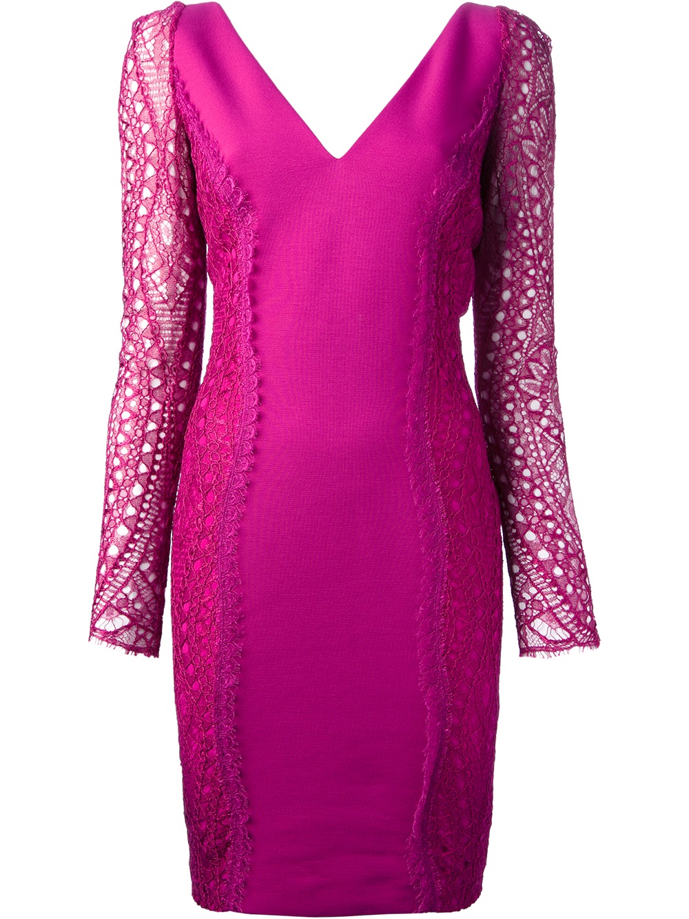 Emilio Pucci Lace Sleeve Dress in Pink (pink & purple) | Lyst