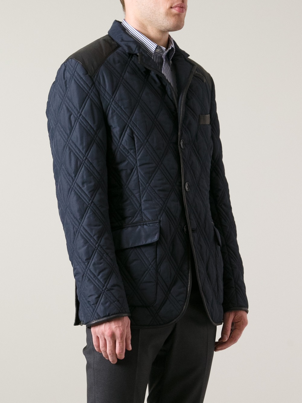 Etro Quilted Jacket in Blue for Men Lyst