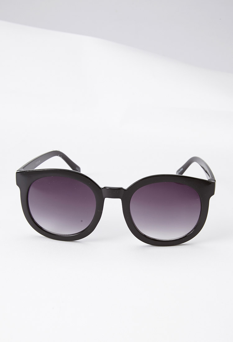 Forever 21 F0360 Round Frame Sunglasses in Black | Lyst