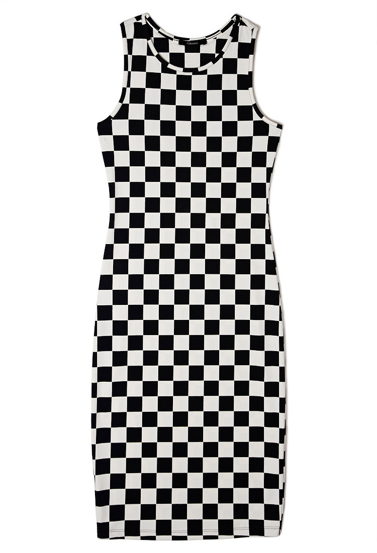 black and white checkered dress forever 21