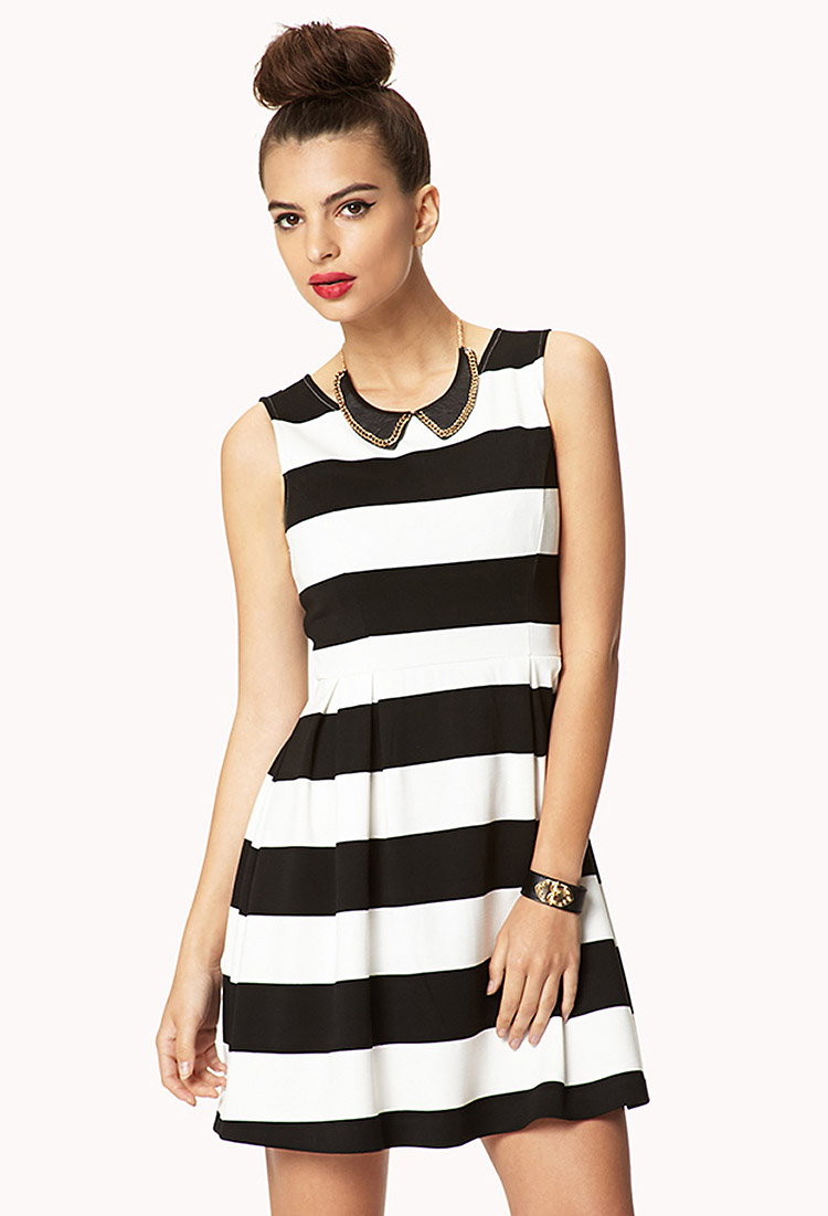 forever 21 black and white dress