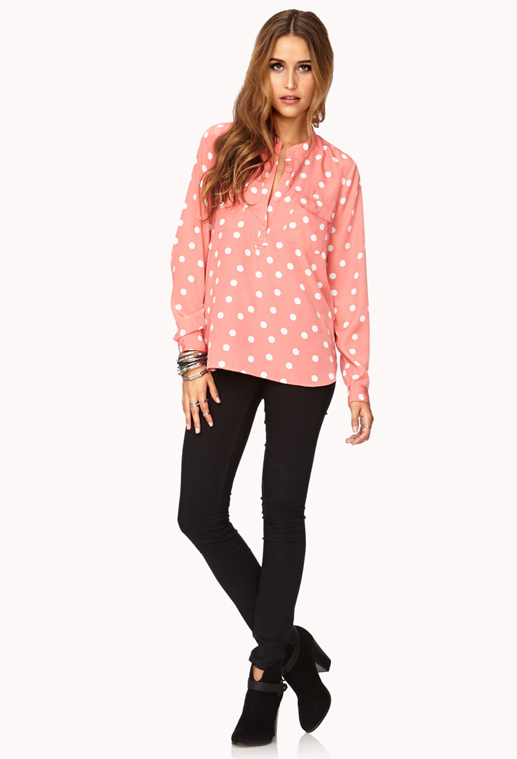 coral blouse forever 21