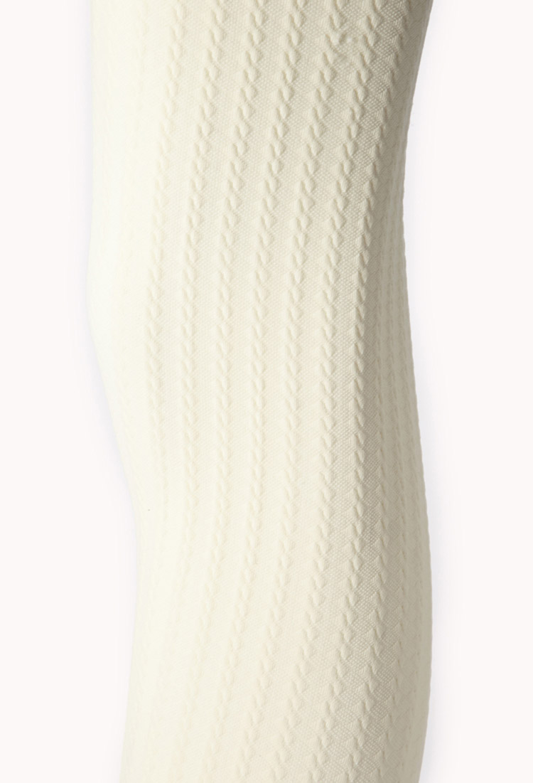 cream cable tights