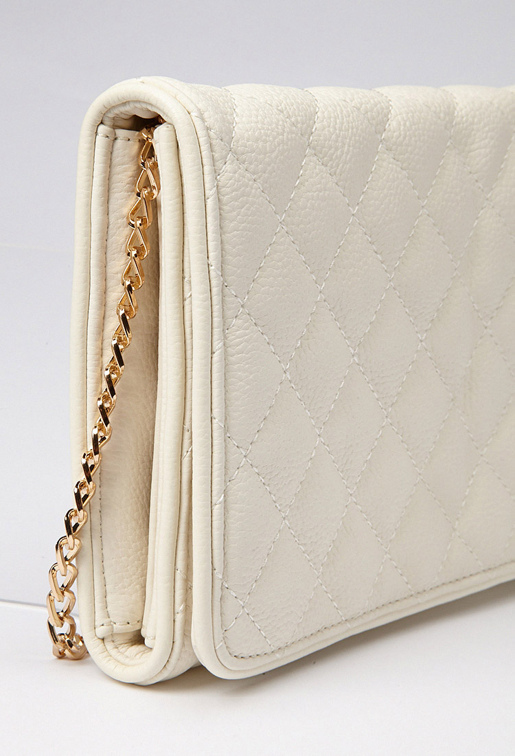 Forever 21 Iconic Quilted Crossbody Bag in Natural - Lyst