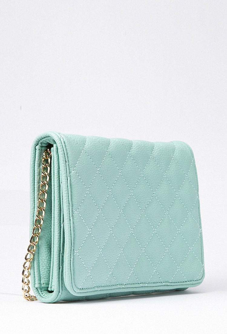 Forever 21 Iconic Quilted Crossbody Bag in Green - Lyst