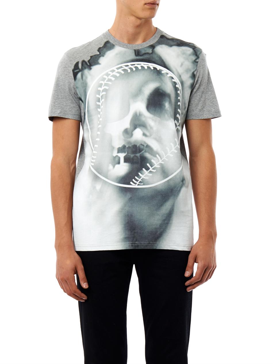 Givenchy Overblown Skull and Baseball Print T-Shirt in Grey (Gray) for ...
