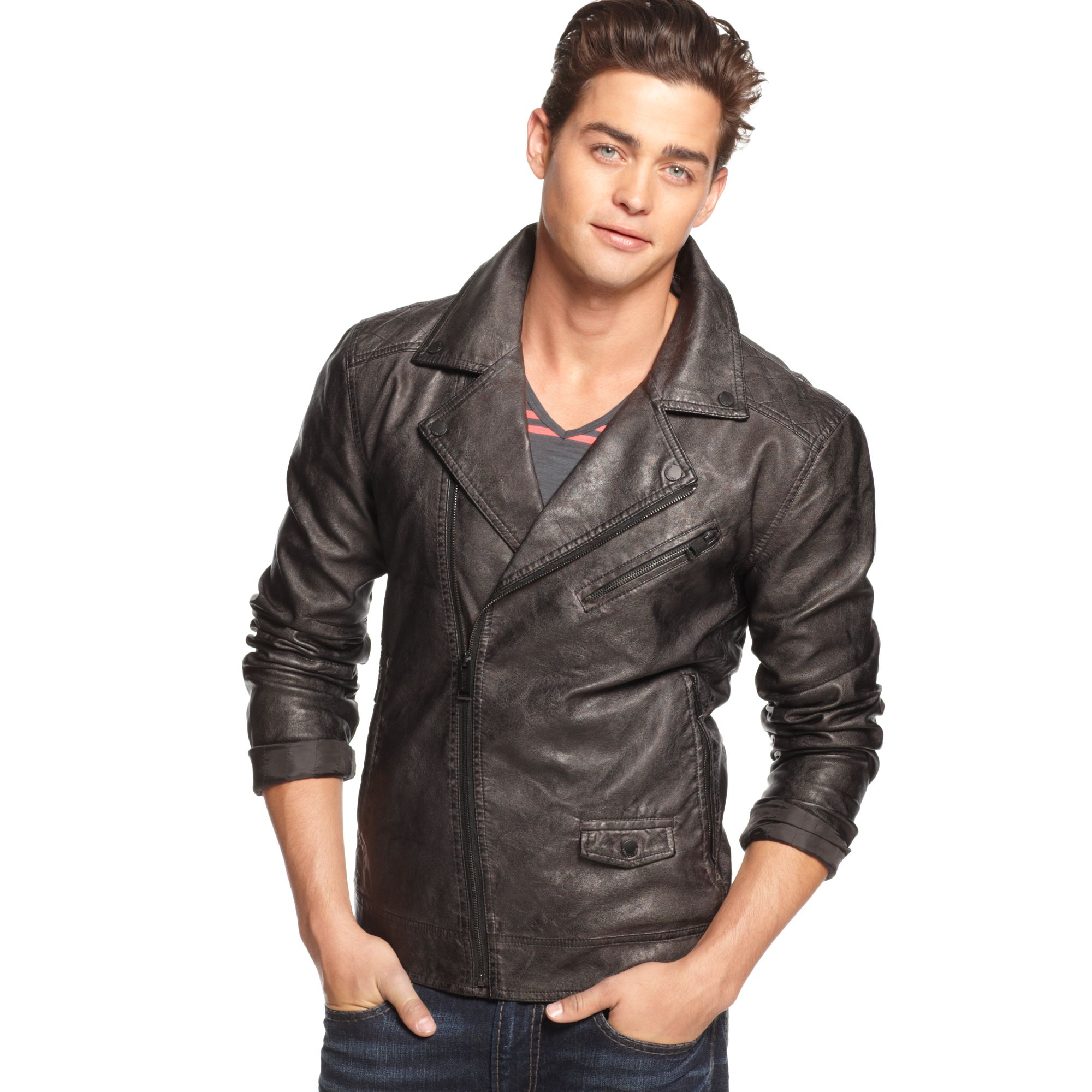guess black moto jacket