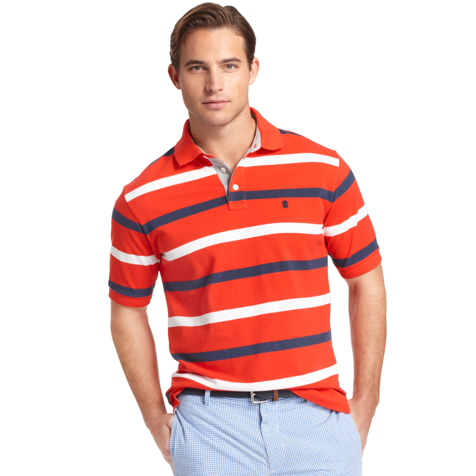 Izod Izod Malibu Days Shirt Stripe Oxford Polo Shirt in Red for Men ...