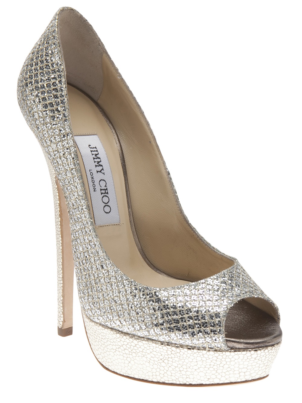 Jimmy Choo Glittered Stiletto in Metallic - Lyst