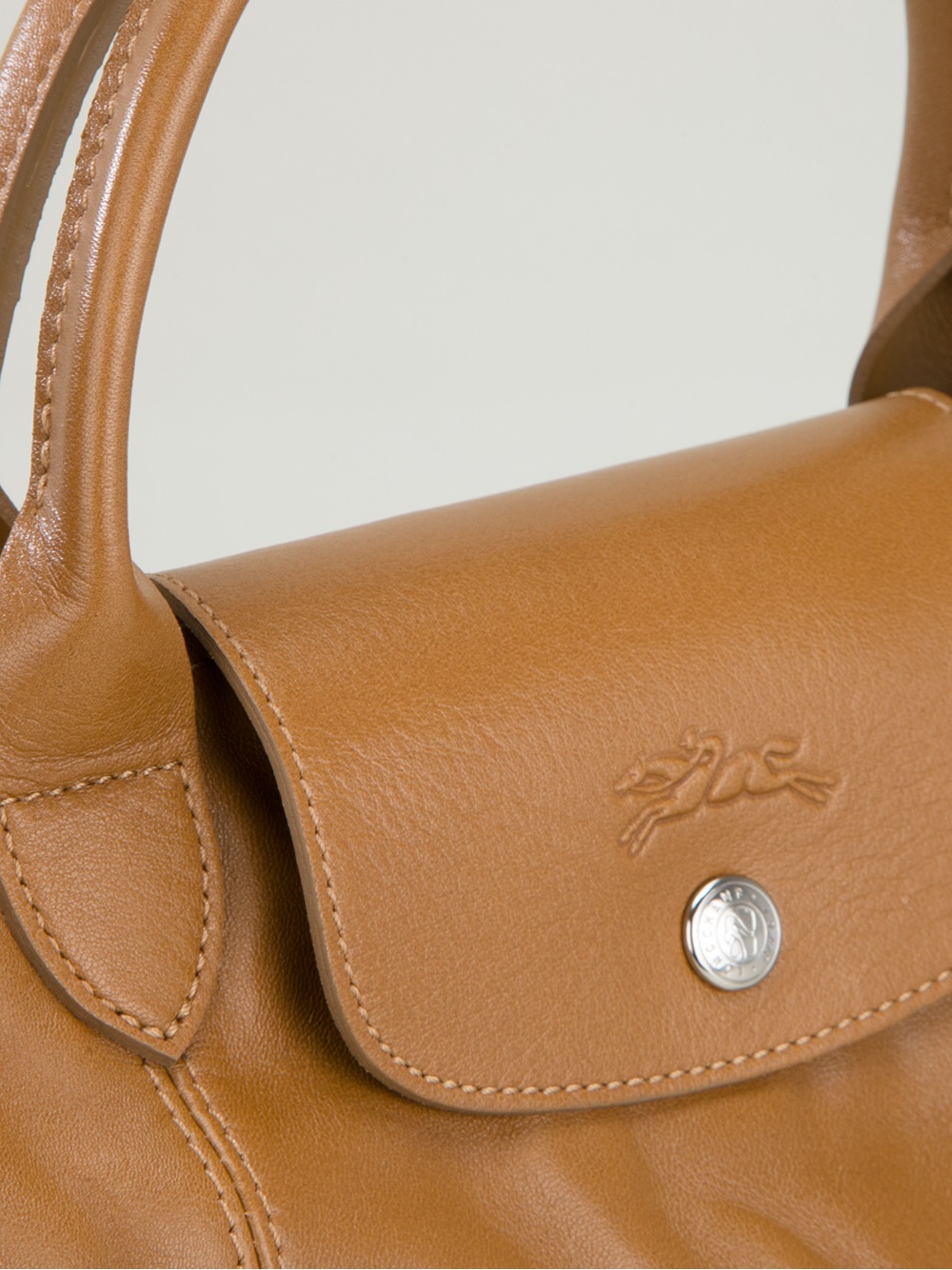 Longchamp Le Pliage Cuir Tote in Brown | Lyst
