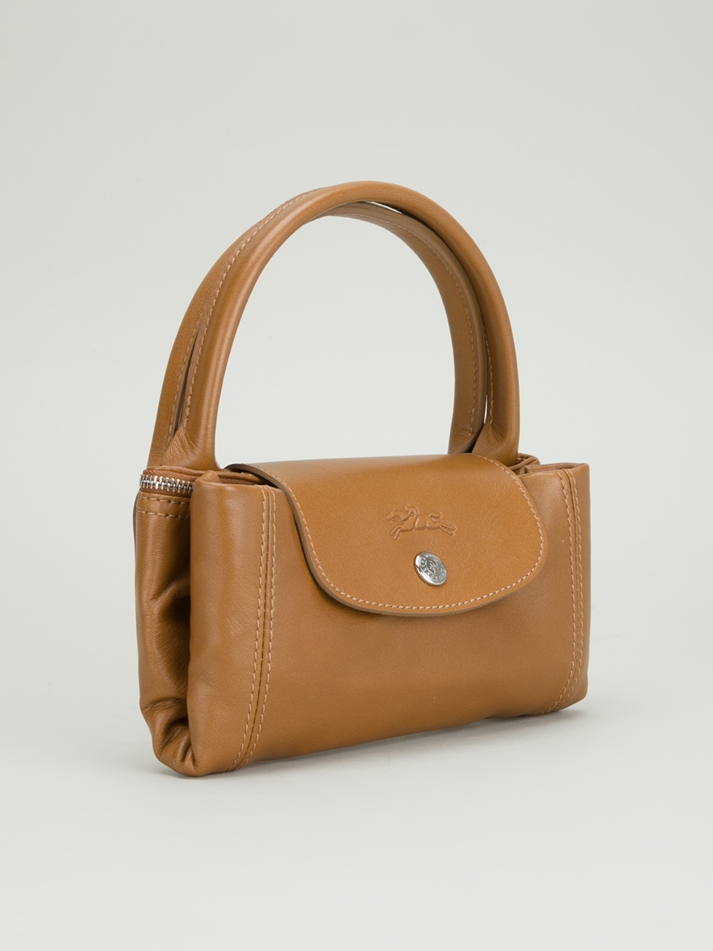 Pliage leather handbag Longchamp Brown in Leather - 34411279