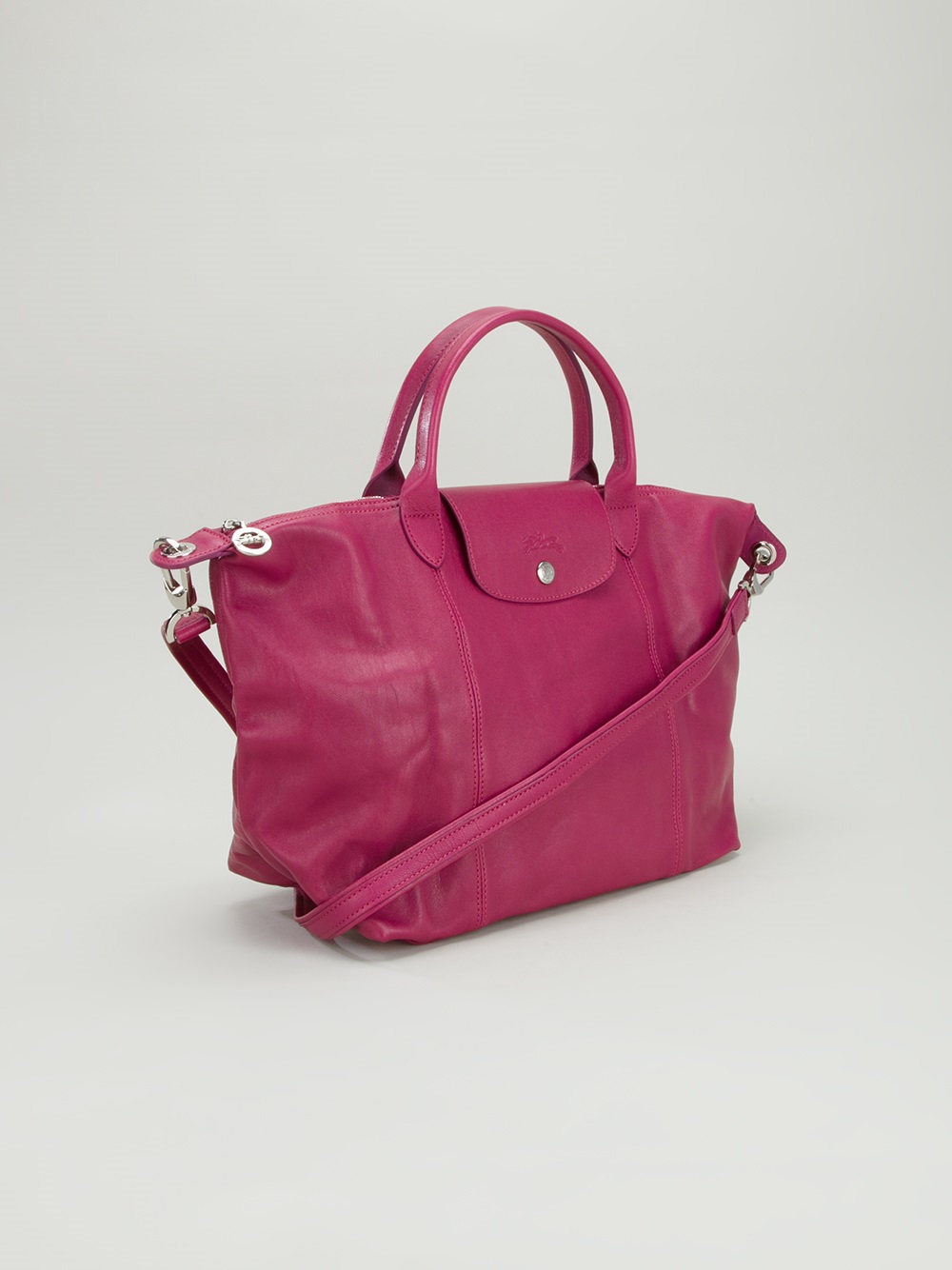 Longchamp Pink Le Pliage Cuir Tote