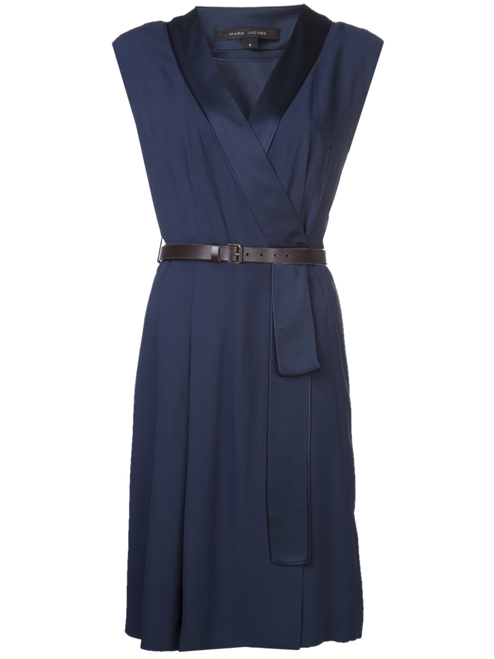 Marc jacobs Belted Wrap Dress in Blue | Lyst