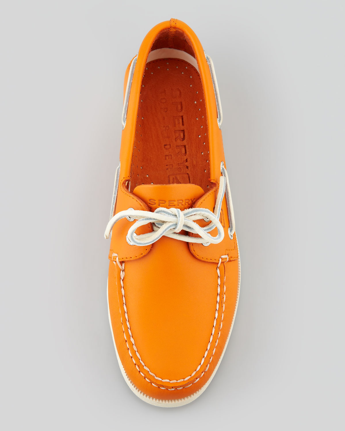 orange sperry boat shoes