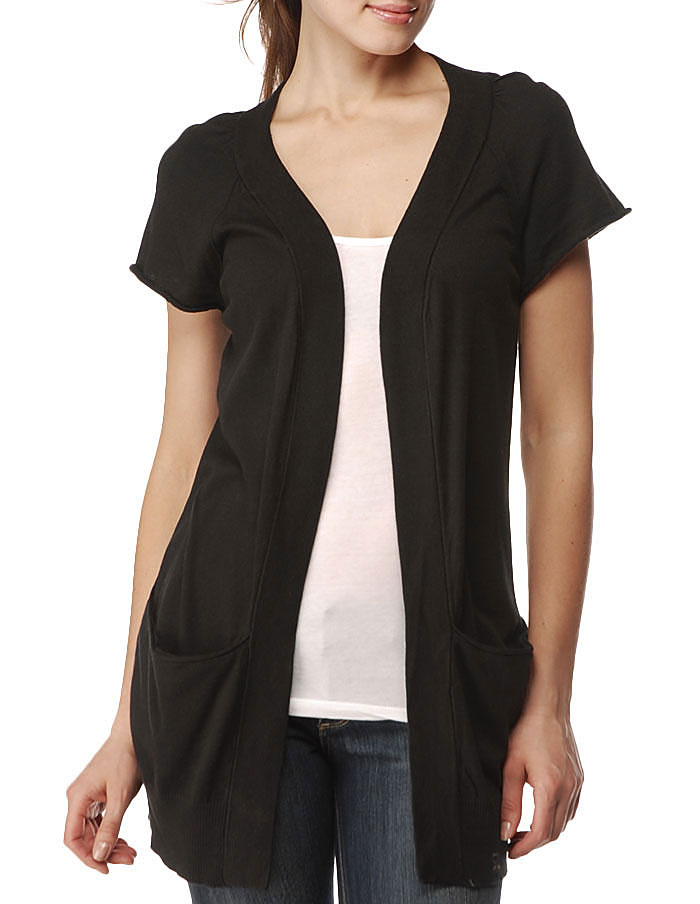 black short sleeve cardigan