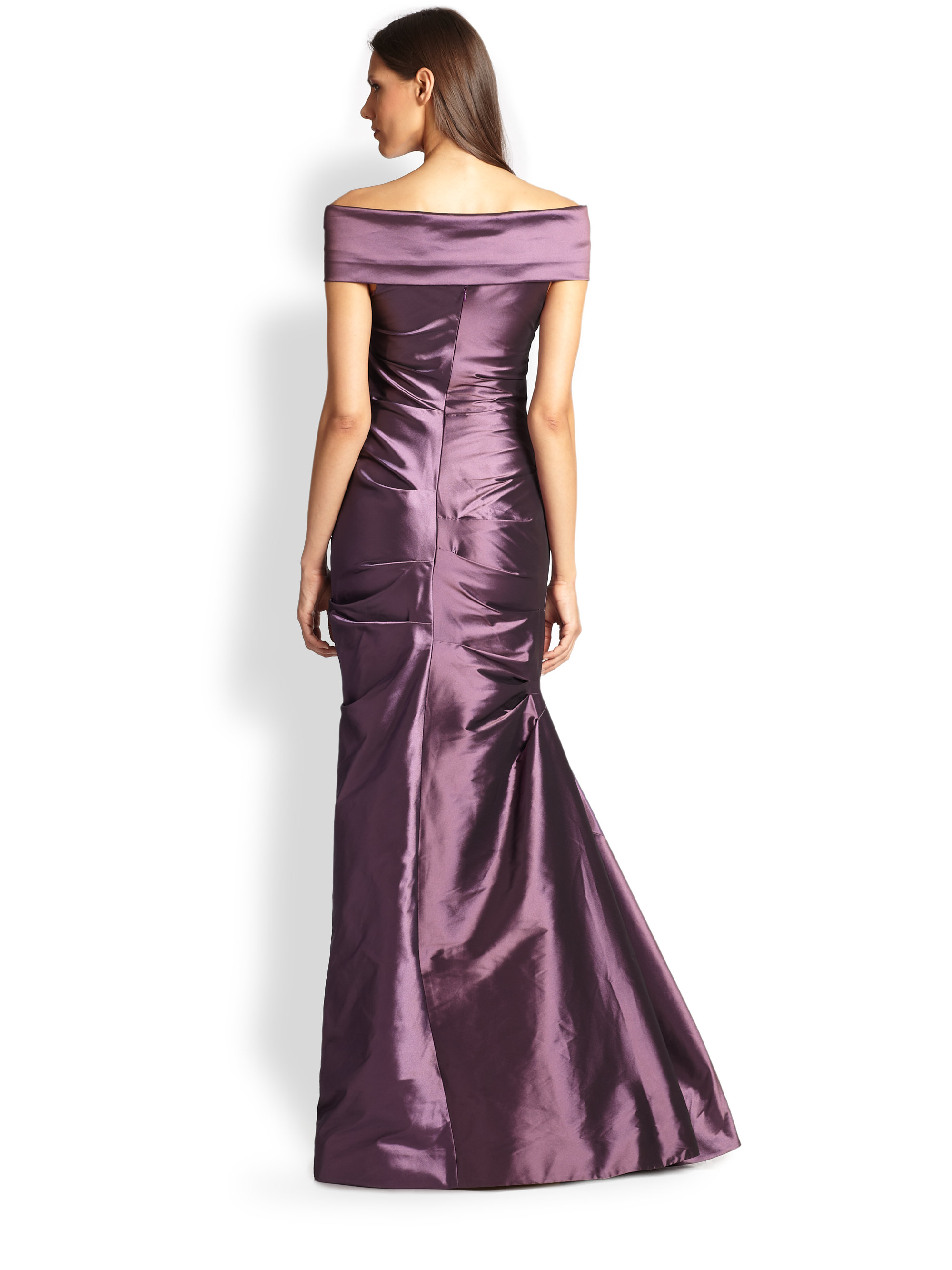 Teri Jon Taffeta Gown in Purple | Lyst