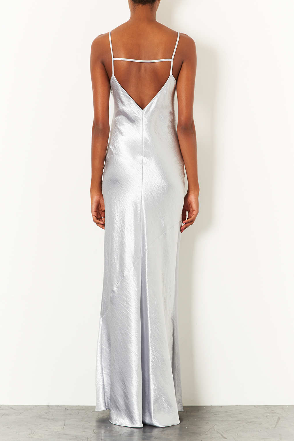 Lyst - Topshop Strappy Satin Maxi Dress in White