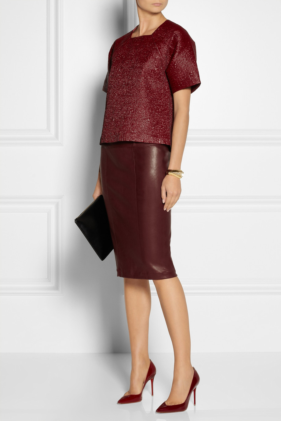 Lyst Zero + Maria Cornejo Nobi Stretch Leather Pencil Skirt in Red