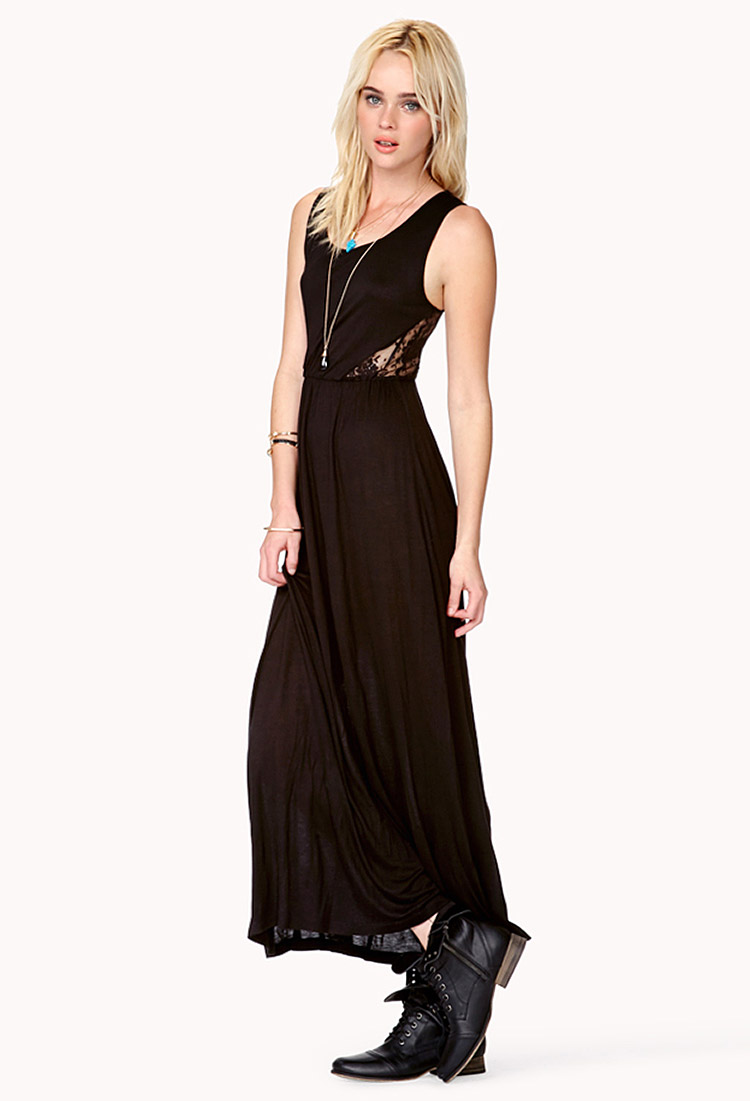 forever 21 long black dress