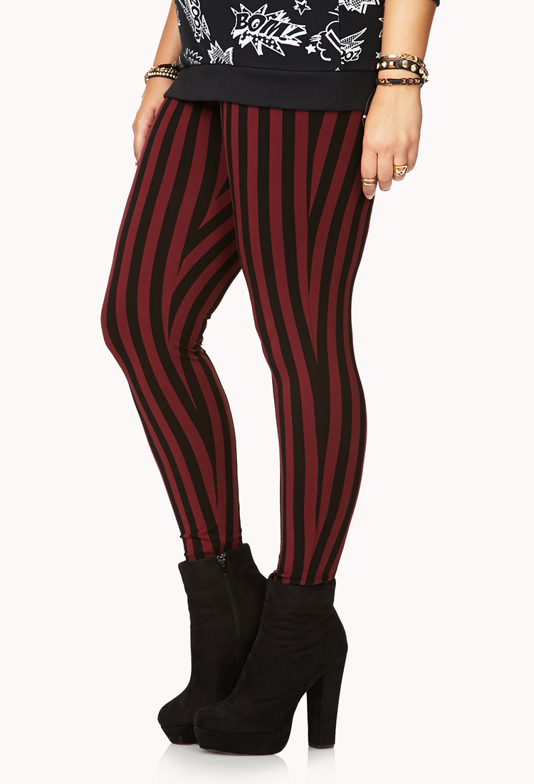 Forever 21 Vibrant Striped Leggings in 