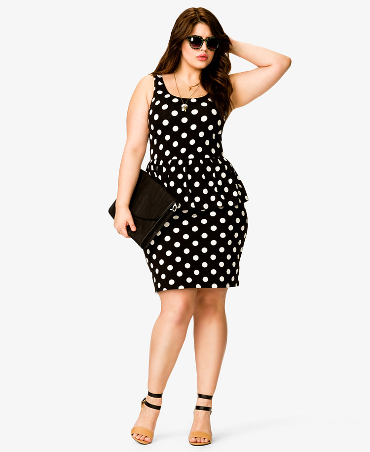 forever 21 black and white polka dot dress