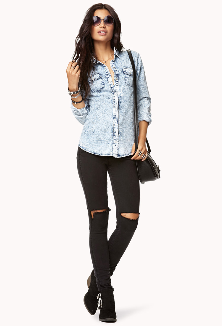 denim shirt for womens forever 21