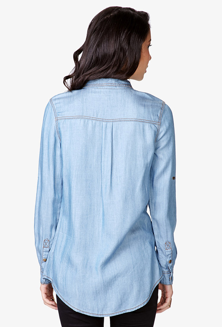 longline chambray shirt