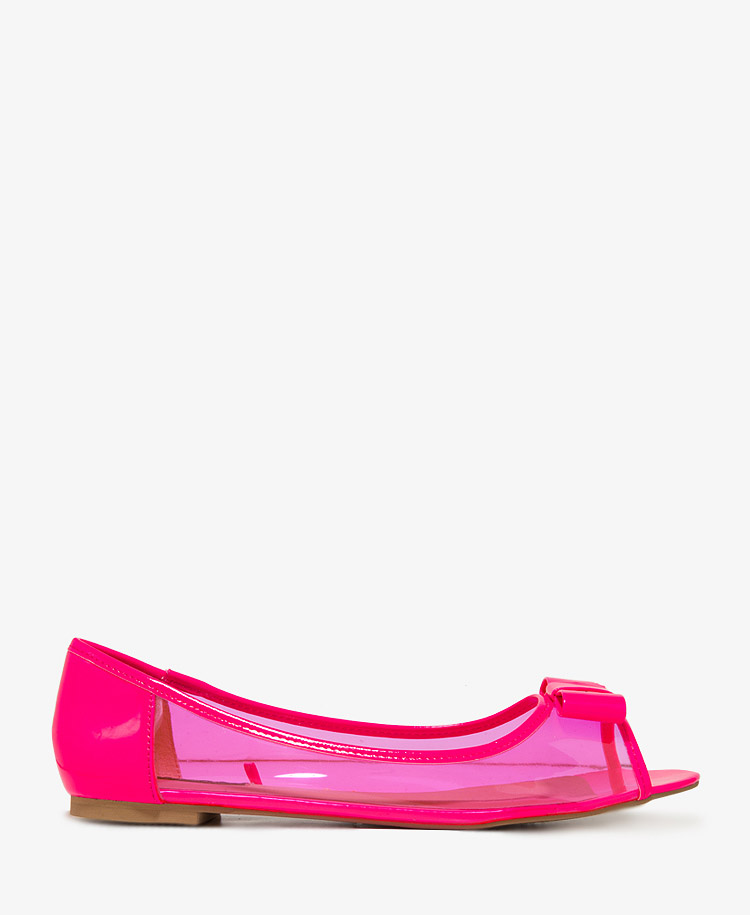 open toe jelly flats