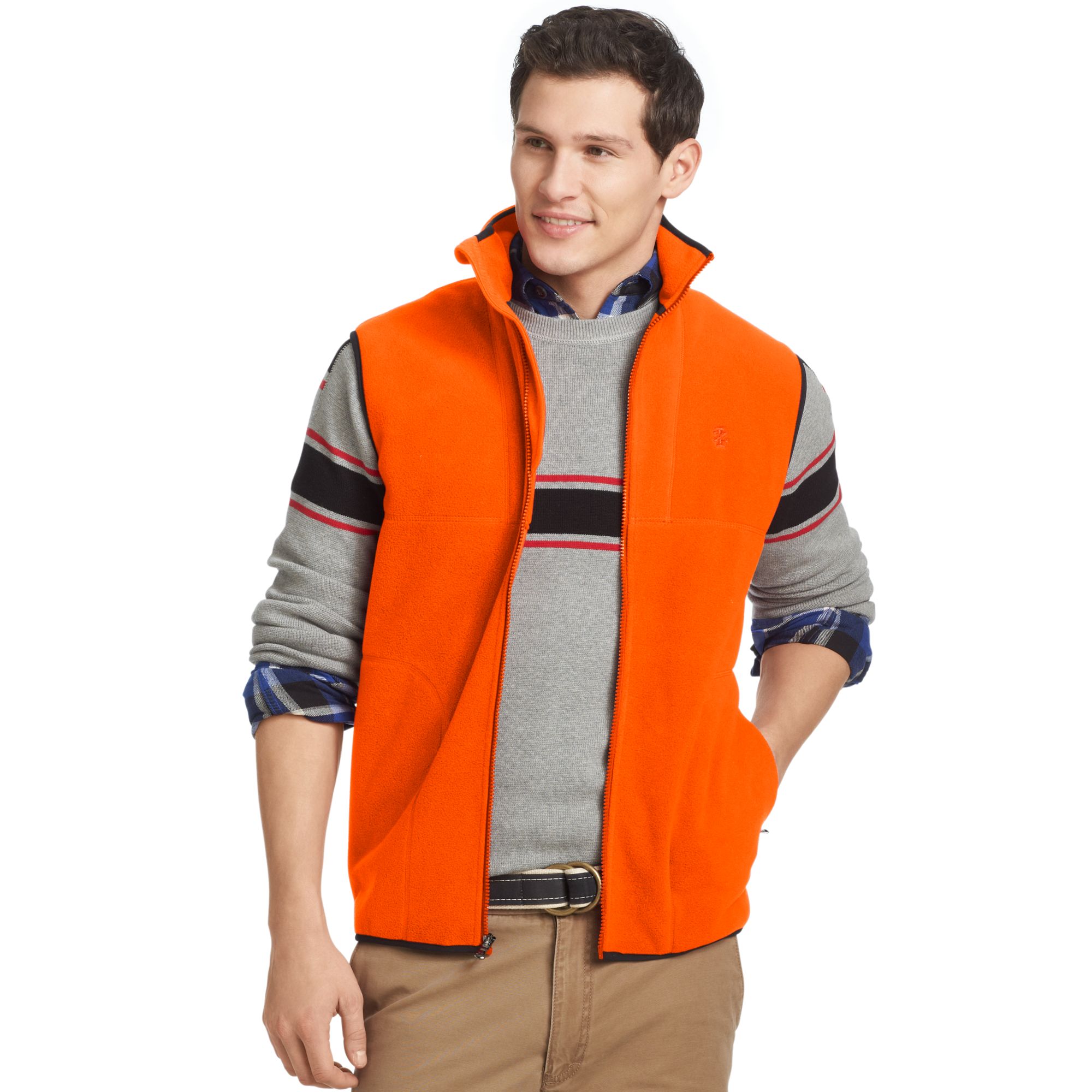 orange fleece vest
