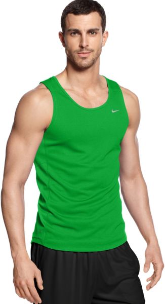 Nike Miler Running Singlet in Green for Men (Gamma Green) | Lyst