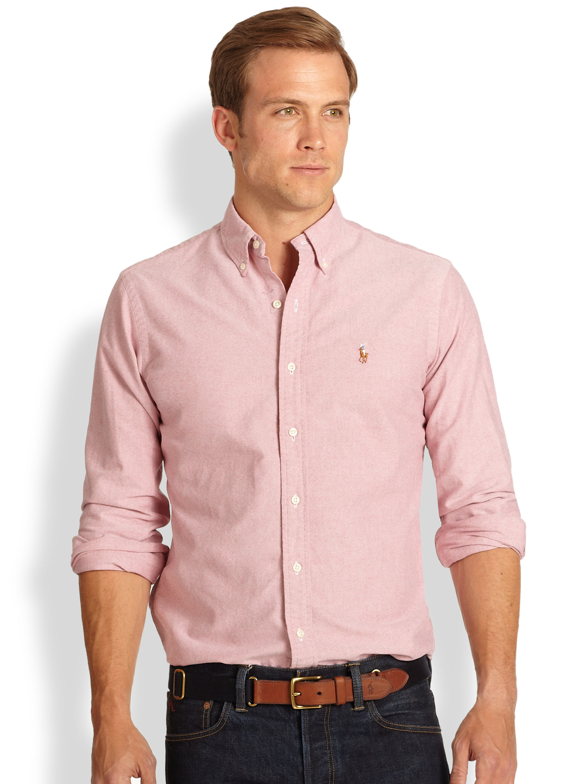 polo ralph lauren custom fit cotton oxford shirt