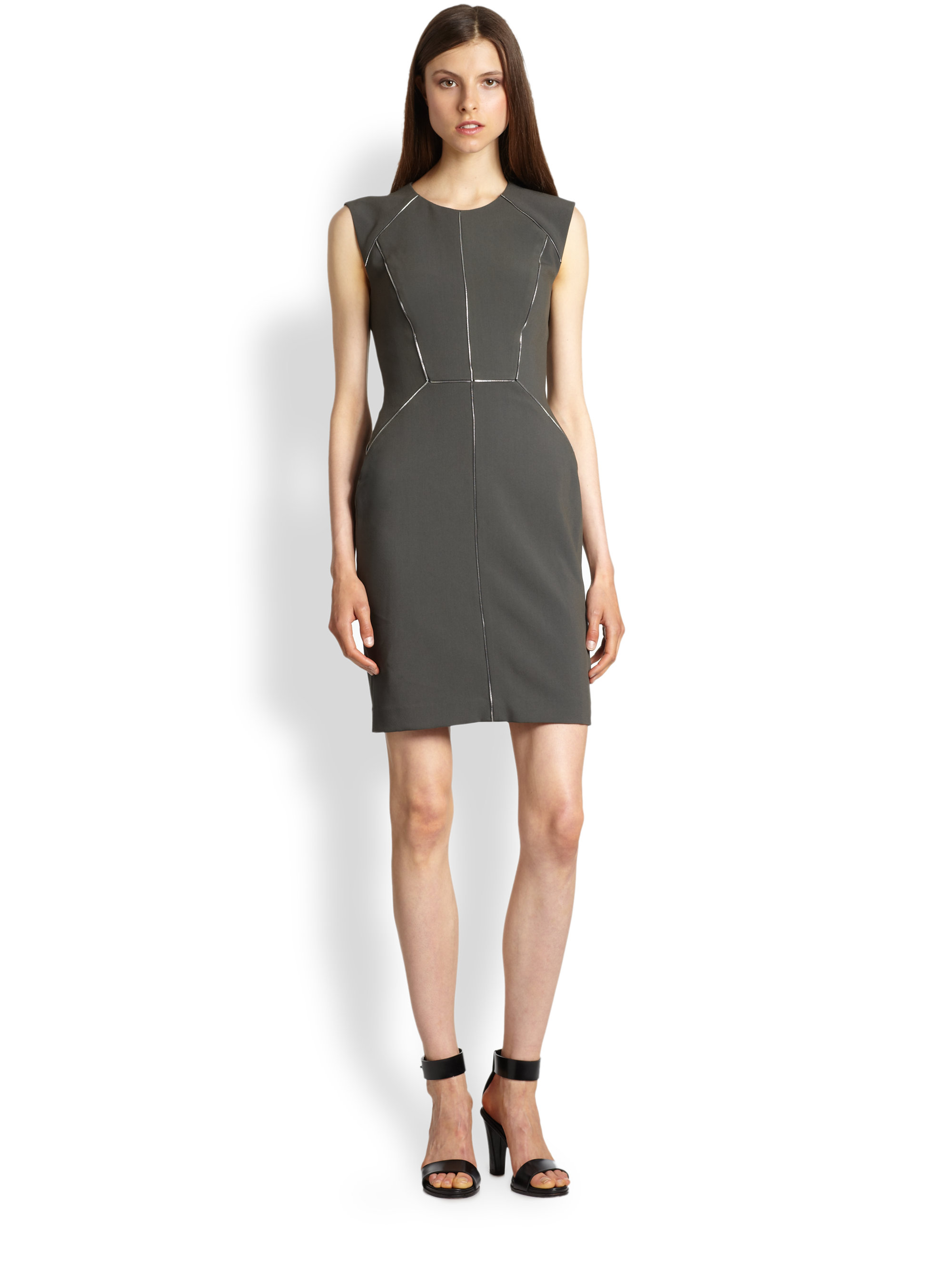 olive sheath dress