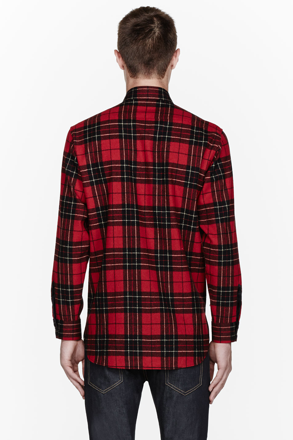 Saint Laurent Red Plaid Shirt for Men - Lyst