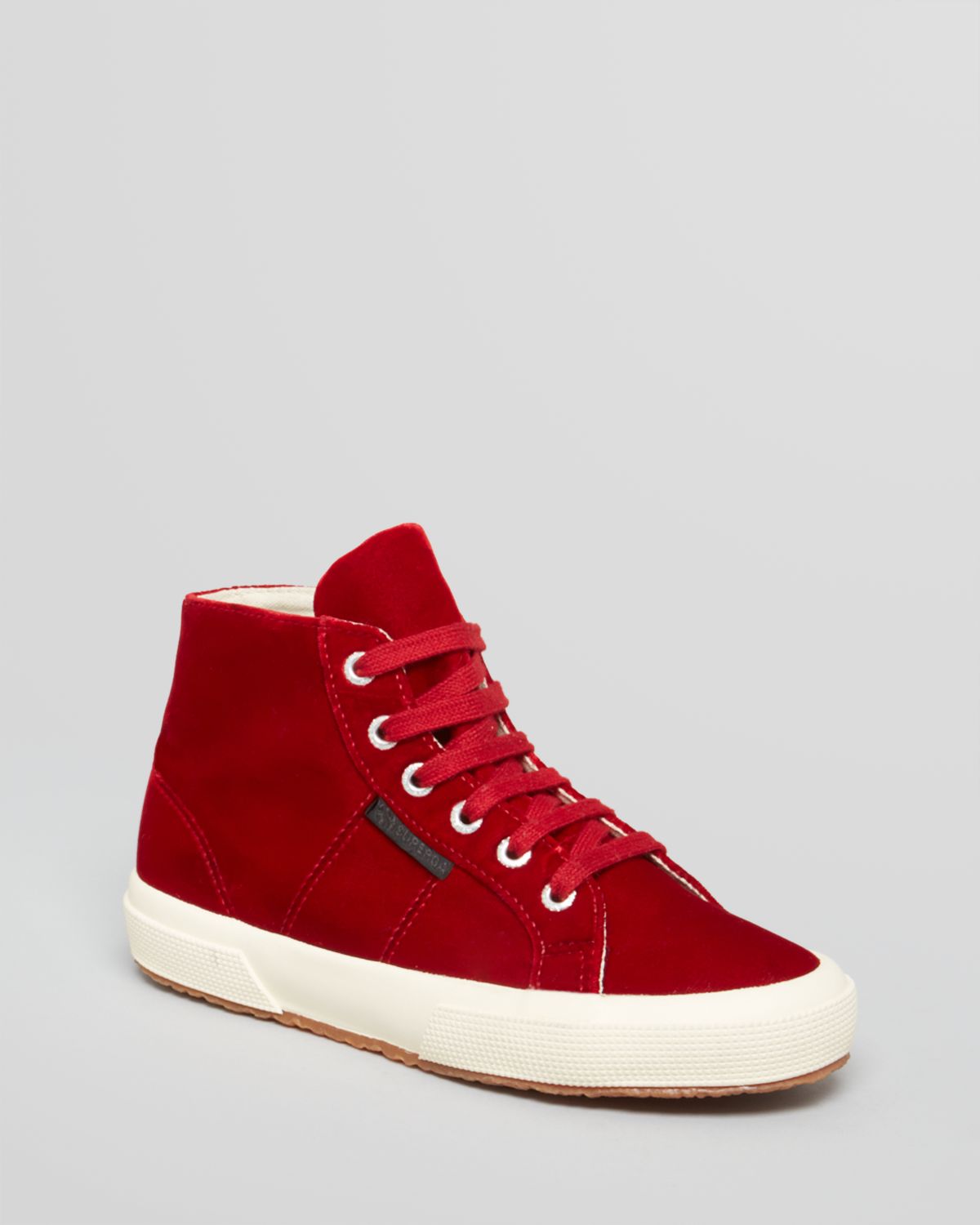 superga red velvet sneakers