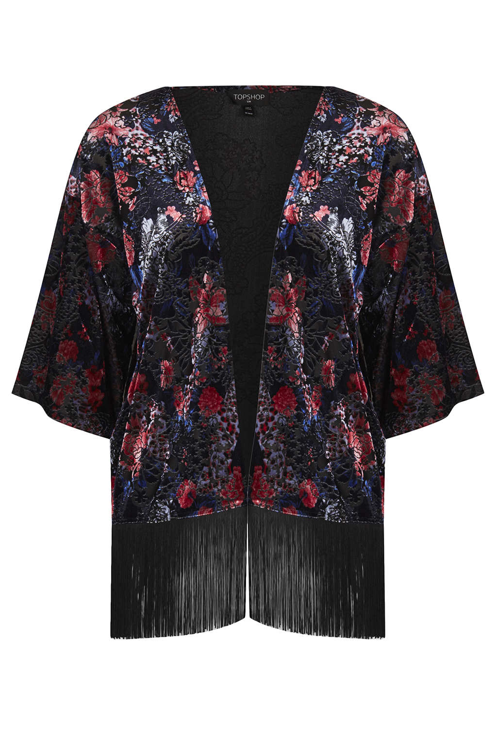 TOPSHOP Floral Velvet Kimono - Lyst