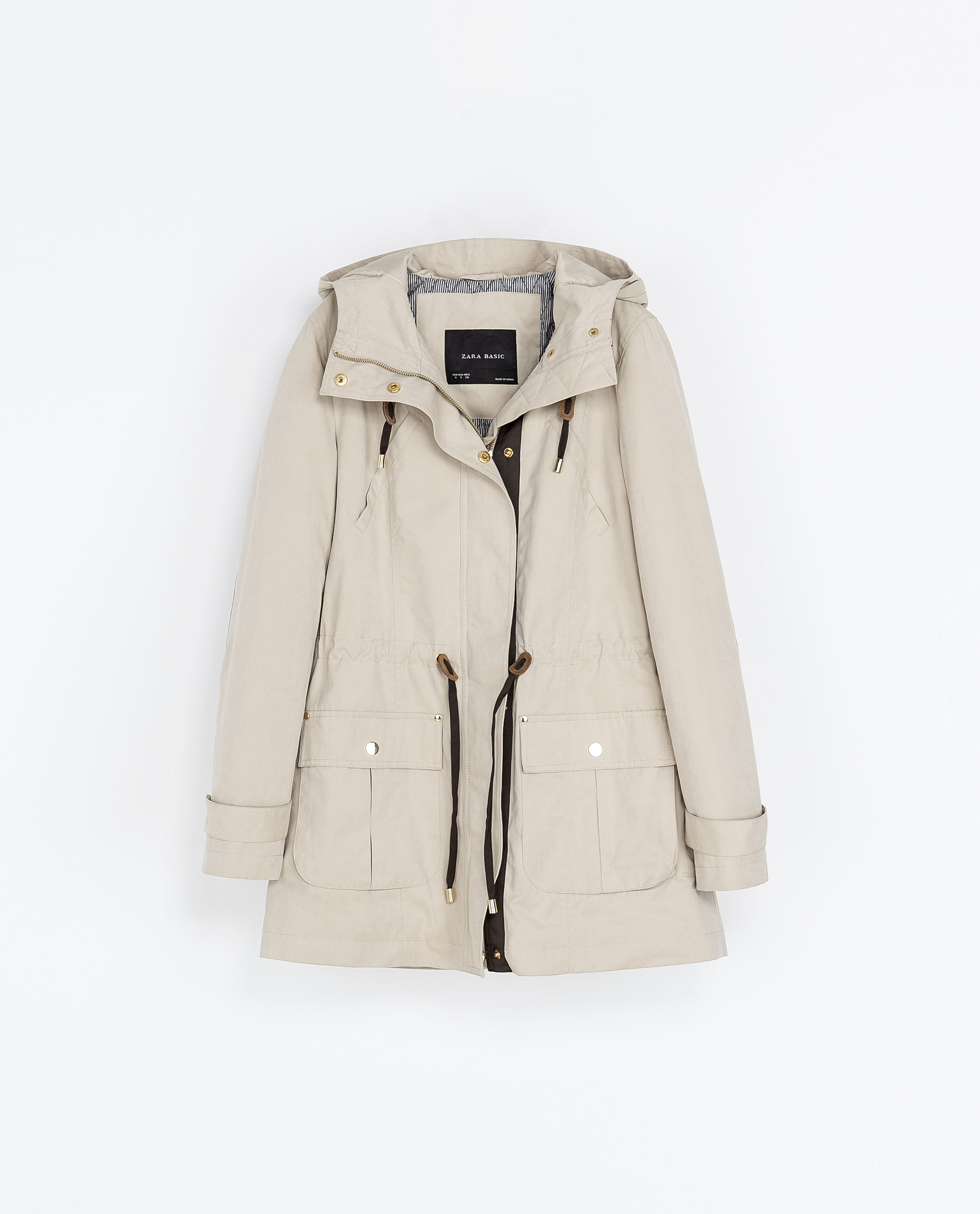 Zara Quilted Parka in Natural Lyst