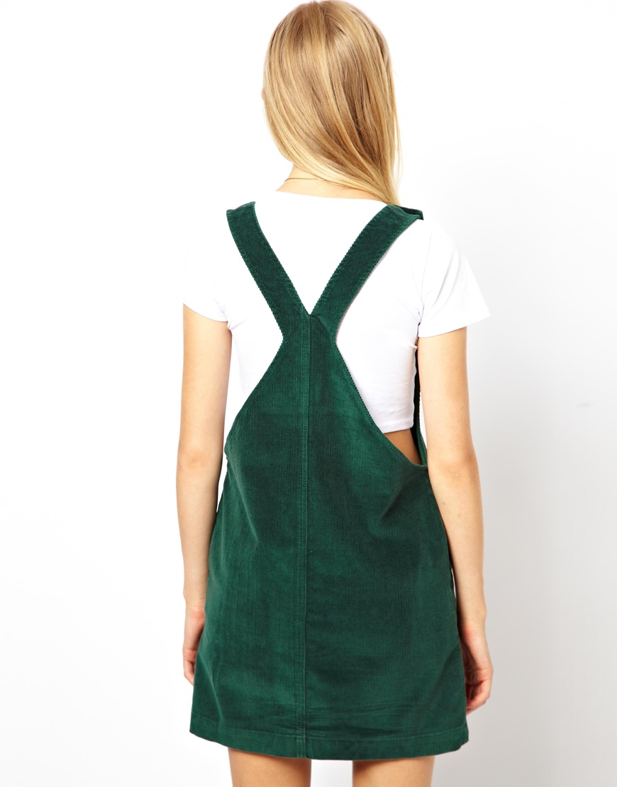asos cord pinafore dress