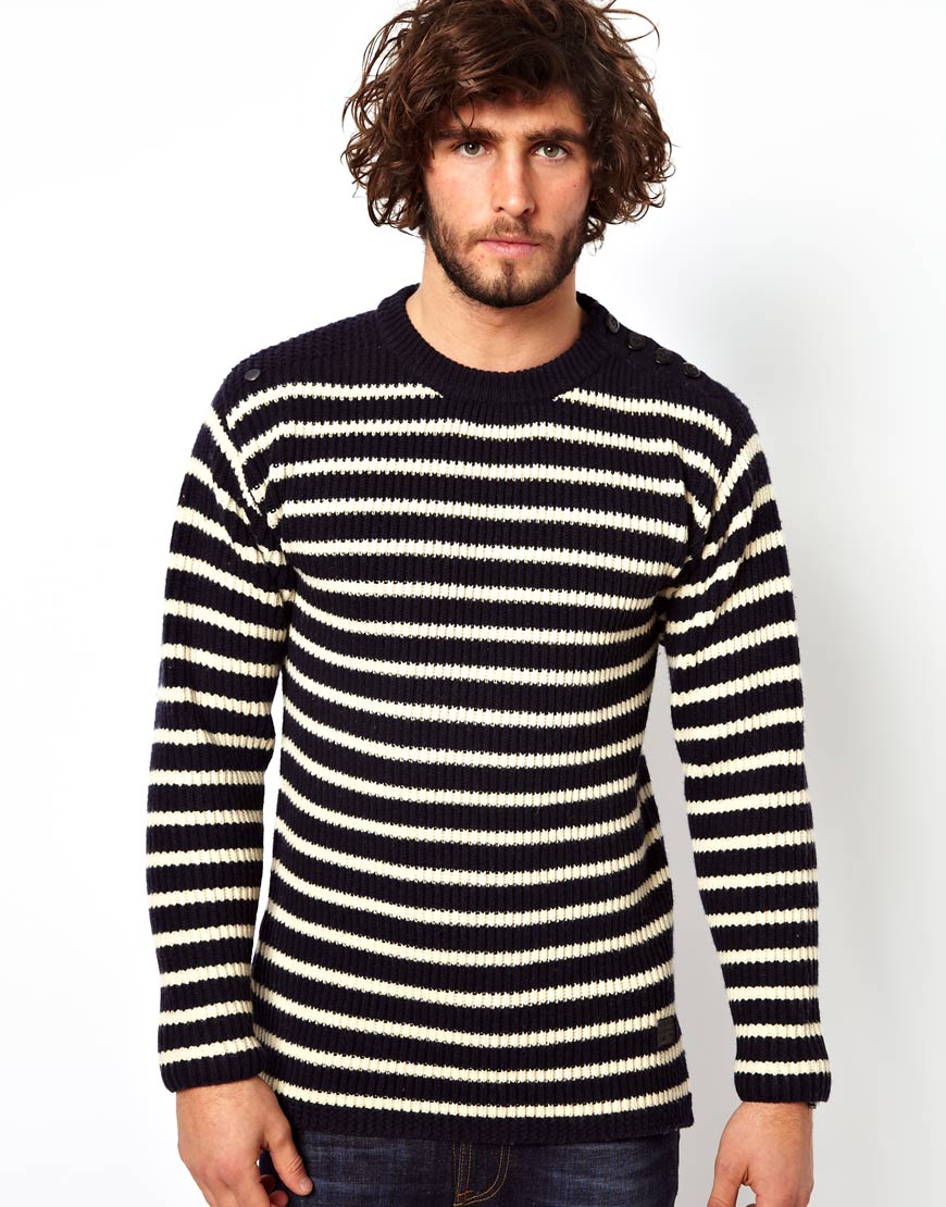 mens shoulder button sweater