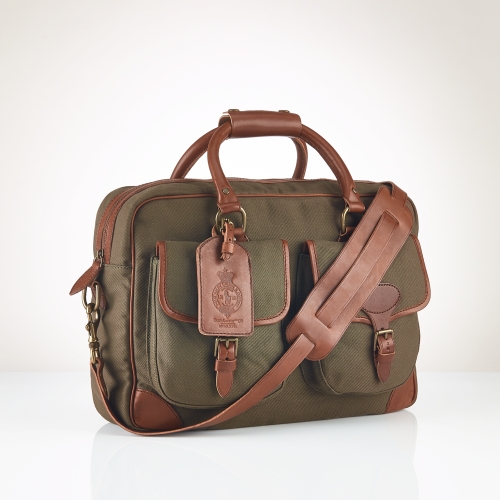 Polo Ralph Lauren Canvas Leather Commuter Bag in Green for Men | Lyst