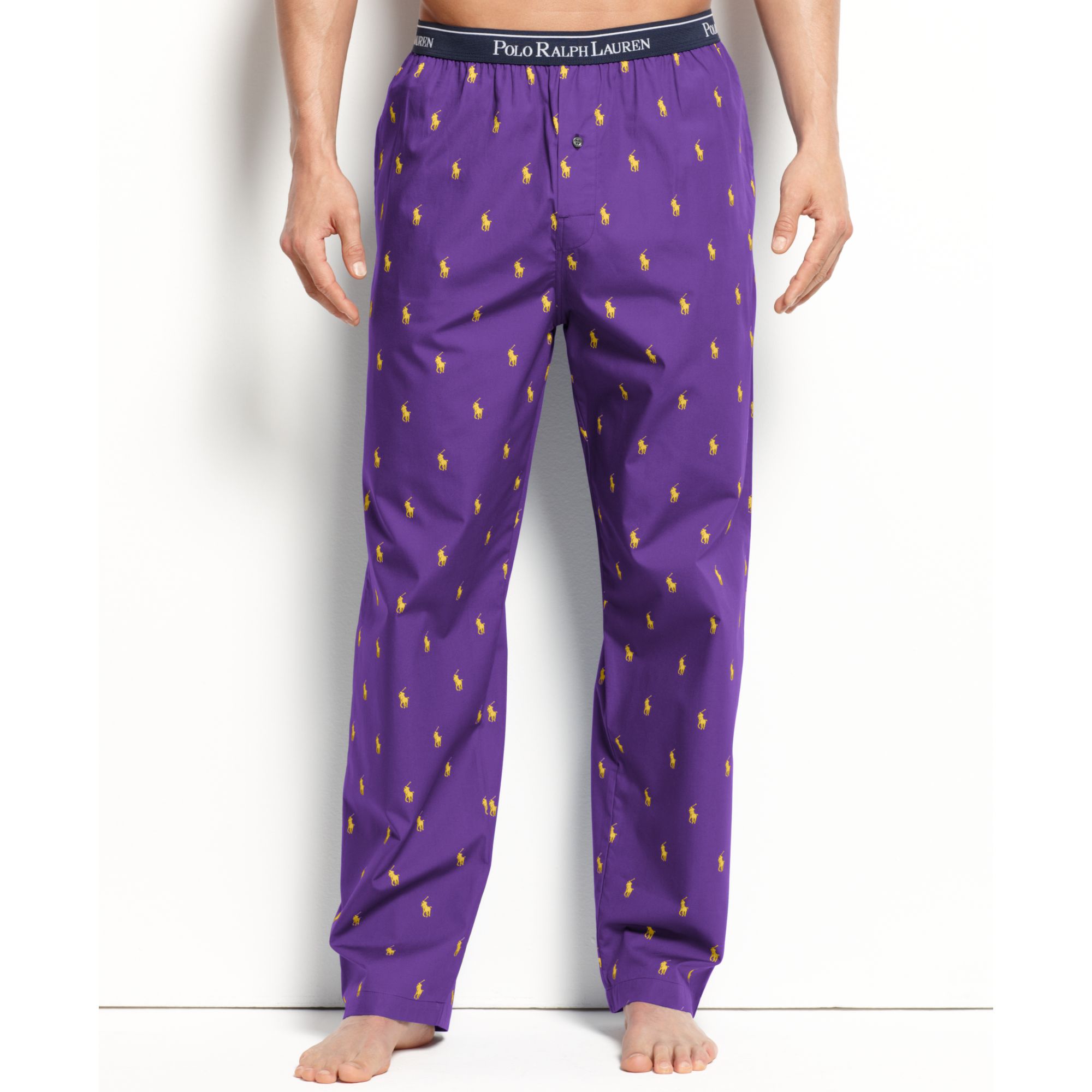 Polo Ralph Lauren All Over Pony Player Woven Sleep Pants in Black for Men