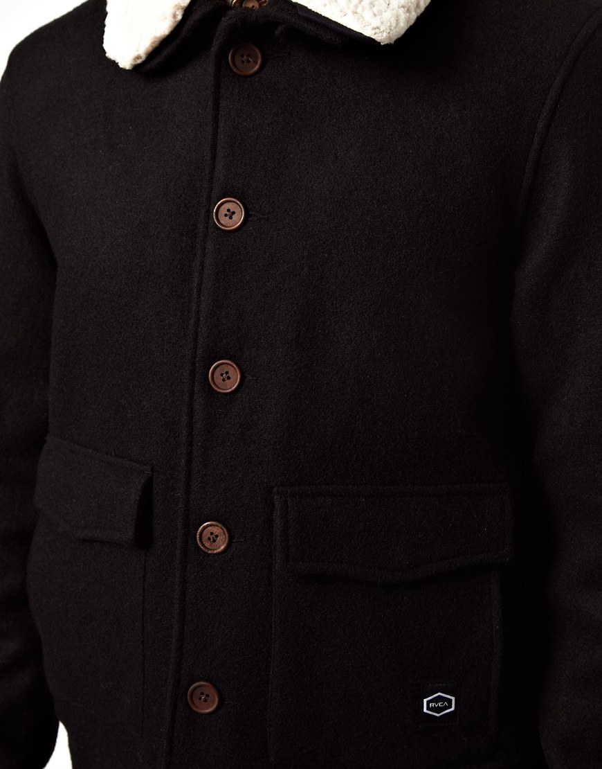 Lyst Rvca Rvca Wool Jacket with Collar in Black for Men